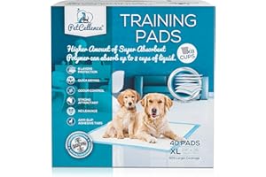Boom! PetCellence Puppy Pads 40 Pack - 60 x 90cm Extra Large Dog Training Pads with Anti-Slip Tabs! Super Absorbent, Leak-Proof Pee Mat - Eliminate Odour & Mess!