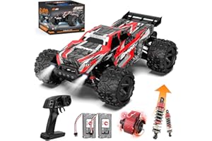 Gaeymy Voiture Télécommandée 40 KM/H, 1:18 Voiture Teleguidee Tout Terrain avec LED, 4WD Voiture RC Drift Car Rapide, 2,4 GHz Buggy Telecommande avec Batterie pour Adulte Fille Garcon Enfant