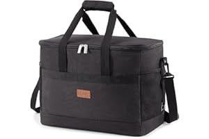 Lifewit Sac Isotherme 33L, Grand Format Glaciere Souple Isothermes, Portable Sacs Isotherm Courses Surgelés pour Voyage, Pique Nique, Camping, Plage, Noir