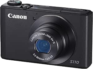 Canon PowerShot S110 Digital Camera - Black (12.1MP, 5x Optical Zoom) 3 inch Touchscreen LCD – (Discontinued by Manufacturer)