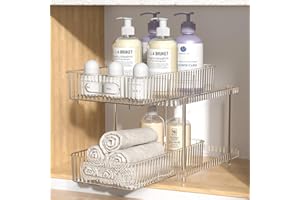 Fowooyeen Unterschrank Organizer, Schrank Organizer Küche, Unter Waschbecken Regal, Schmaler Küchenschrank Aufbewahrung, Putzmittel Standregal für Hängeschrank, Spüle & Bad, Küchen Organizer