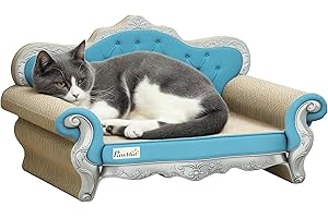 PawHut Cat Scratching Board 2-in-1 Cardboard with Catnip, Blue