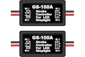 Kinstecks ​​2PCS Controlador de flash estroboscópico LED Luz de freno Intermitente Módulo estroboscópico de luz de freno para motocicletas Automóviles Camiones (Solo para LED)