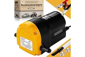 ‎MONZANA Monzana® Ölabsaugpumpe elektrisch 12V 80 Watt 5l/min Ölpumpe Absaugpumpe Pumpe Dieselpumpe Ölwechselpumpe Kraftstoffpumpe für Auto Motorrad KFZ