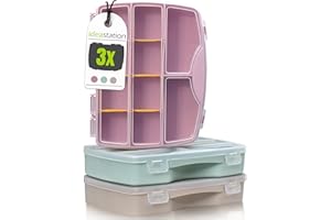 ‎IDEA-STATION idea-station Sortierkasten 3 Stück / 19 x 15 cm - pastell - Organizer Box mit transparentem Deckel - Sortierboxen für Kleinteile, Bastel-Material, Bügelperlen, Schrauben, Spielzeug