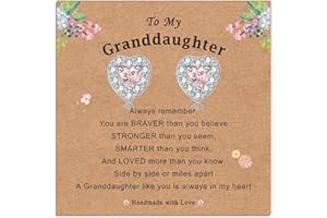 RoseJeopal 925 Sterling Silver Stud Earrings with Cubic Zicronia, Hypoallergenic Silver Earrings for Girls, Gift for Granddaughter