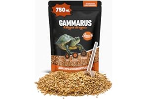ALEJANDRO FUENTES AF® - 750 ML Nourriture Crevette Aquarium, 75 g Crevette Tortue d'eau | Gammarus | Snack protéiné pour Votre Tortues d'eau, Nourriture Tortue terrestre et crevettes séchées, Gammarus