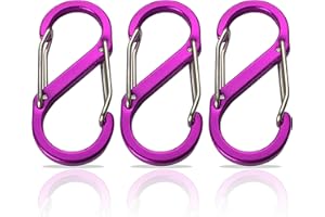 ‎HOLESTO S Carabiner Small – Carabiner Hook with Double Opening – Mini Keyring – Carabiner Black – Carabiner Set of 3