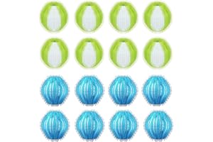 DRASOHUIJA 16 sztuk środków do usuwania sierści zwierząt domowych, usuwa sierść zwierząt, kłaczki i kłaczki, łapacz włosów do suszarki bębnowej, wielokrotnego użytku, do usuwania sierści psów i kotów, pralka