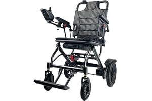 ByteTecpeak D04 sedia a rotelle elettrica pieghevole design leggero da viaggio potente motore da 500W batteria al litio da 10Ah autonomia fino a 20 km per adulti e anziani portata massima 150 kg-Nero