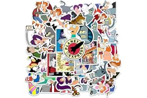 LYUNMU Futurama Lot de 50 autocollants imperméables pour ordinateur portable Aloa Mars Philip J. Fry pour planche à roulettes, snowboard, voiture, vélo, bagages