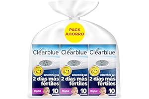 Test de ovulación Clearblue Digital, con eficacia demostrada para ayudarte a quedarte embarazada, Pack Ahorro, 1 soporte digital y 30 tests