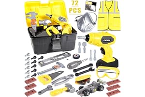 NCKIHRKK 72 Pièces Herramientas Juguete, Juguetes Niños 3 4 5 Años, Herramientas de Simulación con Taladro Eléctrico, Juegos Educativos, Regalo para niños a Partir de 3 a 5 Años