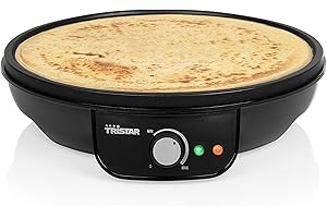 ‎TRISTAR Tristar Crêpe Maker mit 30 cm Ø – antihaftbeschichtet, regelbare Heizstufe, für Pfannkuchen und Crêpes, 0,8 Meter Kabelzuleitung, 1000 Watt, BP-2637