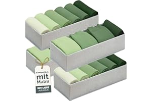 Blumtal MALM Organizer Schrank 4er Set - 4x Schrank Organizer für MALM Kommoden - Ordnungssystem Kleiderschrank - passgenaue Faltboxen für BHs, T-Shirts usw. - Socken Aufbewahrung - Schrankboxen Grau