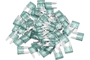 Partuto 50 Pcs Mini 1AMP APM/ATM Universal Car Fuse Blade Style Fuses Short Circuit Protection - Automotive Car Boat Truck SUV RV - Plastic Metal Green