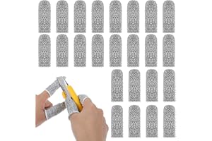 BOHUIZ 24 Stück Schnittfeste Fingerlinge, Wiederverwendbare Fingerlinge Fingerschutz Schneiden Daumenschutz Atmungsaktiv für Arbeit Küche Garten Skulptur(grau)