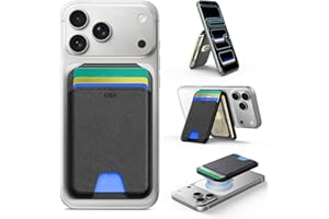 ESR para MagSafe Cartera, Compatible para Magsafe Wallet, Bloqueo RFID, Soporte Ajustable, 5 Tarjetas, Cuero Vegano, para iPhone Series 17/16/15/14/13/12 y Google Pixel 10/Pro/Pro XL, NO Mini, Negro