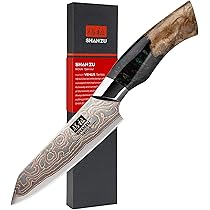 Kessaku - Set di 4 coltelli, serie Samurai, acciaio damasco ad alto