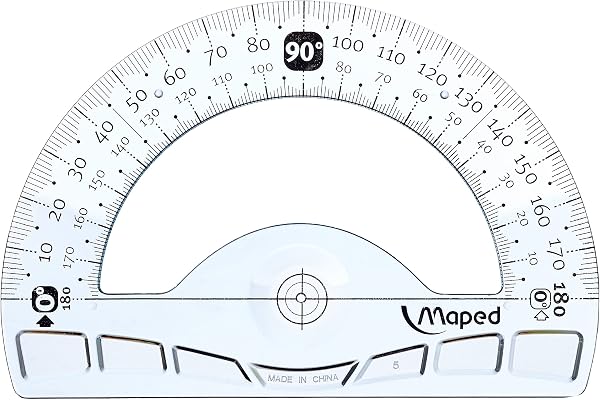 Maped - Rapporteur 180° Base 12 cm - Rapporteur Incassable - Souple - Coloris Bleu