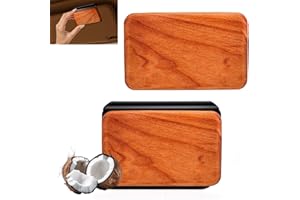 JJII SUNG 2 Pack Car Sun Visor Air Freshener (Coconut Fragrance), Wooden Scent Diffuser with Magnetic Clip, Car Odor Eliminator, Vehicle Scent Diffuser for Cabin, Truck & SUV