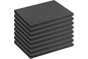 8 st polyuretanskumblad, 40 x 30,5 x 2,5 cm verktygslåda skuminsatser skärbara, svarta stoppning med hög densitet för verktyg
