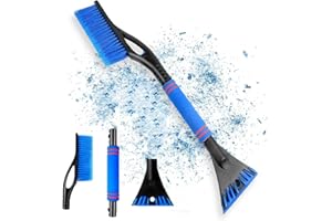 FYZSJWL Balais à Neige,Grattoir à Neige avec Brosse,Grattoir à Glace avec Balai,Raclette Brosse à Neige Voiture,2 en 1 Brosse à Neige pour Voiture,60 Cm de Longueur avec Une Poignée AntidéRapante Isolante(B)