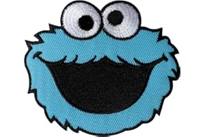 ELLU Sesame Street Cookie Monster patch embroidered Iron On/Sew on vestiti distintivo
