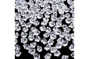 MAIBAOTA 500 PCS Acrylic Gems Gemstones Clear Fake Ice Cubes Plastic Gem Stones Diamonds Crushed Ice for Wedding Table Decorations Vase Fillers Decorative Stones Crystals for Vases