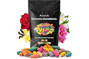 Premium stożki kadzidlane Backflow Wodospad, zestaw aromatycznych kadzidełek – mix zapachów, 60 szt., relaks i medytacja, Aromaholik