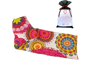 GZCOMMODITIES Saco Semillas Microondas Cervical Térmico de Semillas y Lavanda - 47x15cm - Bolsa Cojín con Aroma Calor y Frío Multiusos Saquito Pies Calienta Camas y Lumbar (Mandala Rojo)