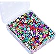 Whaline 20,000 Pcs Bulk Loose Sequins Round Cup Sequins Iridescent Spangles Flat Beads with Storage Box for Crafts, Sewing, Slime, Wedding, Christmas DIY Arts Crafts, 80 Grams, 6 mm
