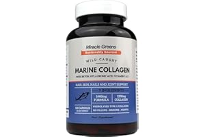 MACRO GREENS Marine Collagen 1400mg | 120 Capsules with Biotin, Hyaluronic Acid, Vitamin C, E, B2, Zinc, Copper & Iodine | Hydrolysed Type 1 Collagen for Skin, Hair, and Joints | from Sustainable North Sea Fish