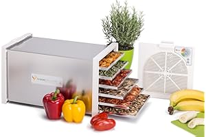 Tauro Essiccatori, Essiccatore alimentare Biosec Deluxe B6 a flusso orizzontale Made in Italy in acciaio inox con 6 cestelli, potenza 550W essicca fino a 3,5Kg