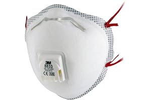 3M Andningsmask 8833, FFP3 fin dammmask med ventil för reducerad värmebildning, 10 stycken