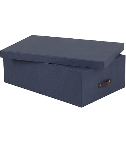 Bigso Box Of Sweden Boîte De Rangement A4 En Fibre Gris - 35 X 26 X 8,5 Cm - Avec Couvercle Et Porte-Étiquette