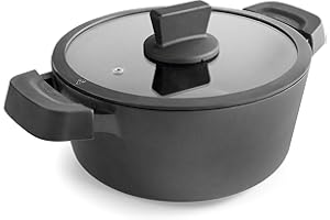 Lacor - Cacerola con tapa titanium pro con antiadherente, Aluminio, 24 cm