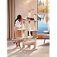 SOPAPETS High-End Extra Large Cat Tree Tower, Premium Rubber Wood Made, Scratching Posts, Cat Condo, Cat Nest, Transparent Space Capsule, Removable Soft Cushion Bed, Super Stable (150x70x165cm)