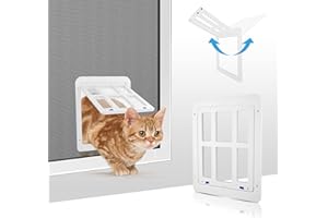 NAMSAN Gatera para Mosquitera Fácil su Instalación Cerrar con Imán Puerta para Perros en Mosquitera-Blanco