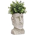 Bits and Pieces - Easter Island Statue Planter - Yard Decorations - Polyresin Sculpture - Indoor/Outdoor Statue Planter - Urn for Plants