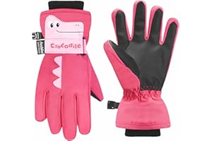Andake Niños Guantes de esquí, Thinsulate 2-10 años Niños y Niñas Guantes de Invierno Calentar Impermeable A Prueba de Viento para Esquí, Bola de Nieve y Deportes de Invierno