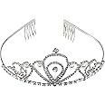 SATYAM KRAFT 1 Pcs Women Hair Accessories Tiara Headband, Princess Crown for Girls and women for Birthday, Bridal, Haldi, Mehendi, Valentine Ceremony, and Any Special Occasion (Pack of 1, Silver)