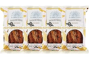 GLOWKITCHEN WE NOURISH YOU FLOURISH Glowkitchen Bananenbrot -frisch, vegan&bio für bewussten Genuss, mit Vollkornmehl&30% Banane in der Sorte (Walnuss) mit weniger Zucker & langer Haltbarkeit