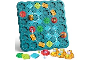STEM MATCH Juguetes Infantiles Juegos de Mesa Constructor de Caminos Lógicos, Gran Puzzle Laberinto, Laberinto Eléctrico Coche de Juguete para niños y niñas Mayores de 4 años (Azul Oscuro)