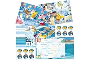 Gsnoniwi Einladungskarten Kindergeburtstag, 12 Deutsche Einladungskarten, 12 Umschläge, 12 Dichtungsaufkleber, Einladungskarten Geburtstag Jungen Madchen, Partyeinladungen Einladungen Kinder