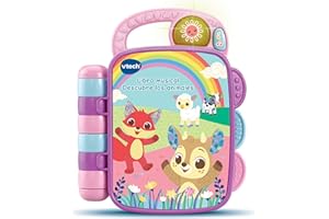 VTech-Baby Libro Musical Descubre los Animales, Libro Infantil para bebés +6 Meses, páginas interactivas, aprende el Clima, la Ropa, Animales, Colores, Versión ESP