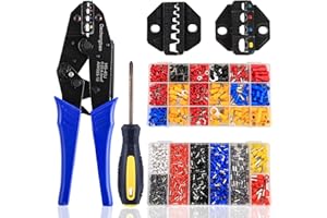 DECHENGBAO Strumento di crimpatura per ghiera, Crimpatrice per terminali a cricchetto autoregolabile a dente di sega esagonale, Rang (0,08-16 mm²) Crimpatrice per terminali con ghiera (HS40J)