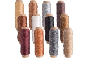 FEPITO 12 colores cuero encerado hilo de hilo 392 yardas 150D hilo de coser encerado para artesanía de cuero artesanía de costura DIY