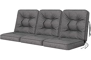 Bjird Cuscino per Panchina - Cuscini Morbidi per Seduta e Schienale, Cuscino per panche da giardino a dondolo, Cuscino per panca altalena Hollywood - 180 cm (3 x 60 cm) - grafite