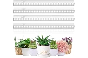 MOYA STD 1ft T5 White Grow Lights for Indoor Plants, Cabinet Greenhouse Grow Lamp 5000K Full Spectrum White LED Grow Light Bulbs, Plug and Play, Linkable T5 Grow Light, 4-Pack